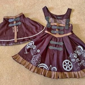 Steampunk dress with cape